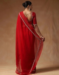 KV Embellished Bollywood <b>Tissue</b> Saree - Product Image 4