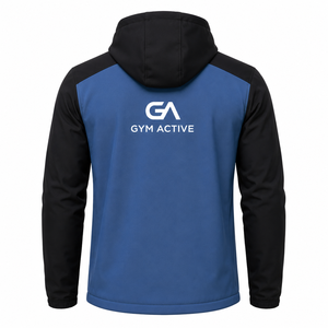 Chaqueta Deportiva de Invierno para Hombre GYM ACTIVE, con Capucha, Resistente al Viento, de Lona, Azul y Negro, con Cierre Completo y Bolsillo Frontal, para Actividades al Aire Libre - Product Image 2