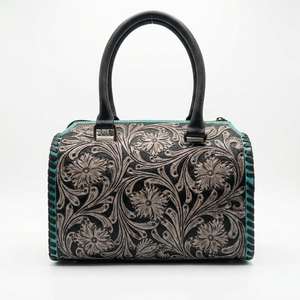 Sac de voyage messager rapide en cuir véritable 100% véritable, motif cœur et carreaux sculpté, résistant à l'eau, design tendance - Product Image 6