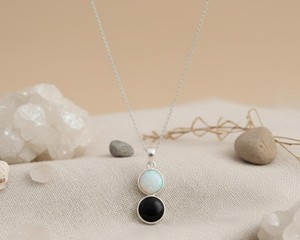 Tourmaline <b>Opal</b> Pendant <b>Necklace</b> Natural Gemstone Crystal Jewelry Handmade Fashion Gift for Women Elegant Style - Product Image 3