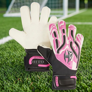 Premium Quality Customized Medium Goalkeeper <b>Gloves</b> Design with 4mm German Embossed Latex Negative Cut Latex Strap - Product Image 2