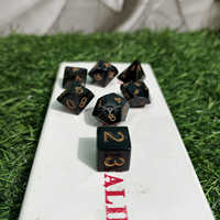 Ensemble de dés en corne de buffle noir authentique, forme naturelle, 7 pièces, DND, écologique, fait main, moderne, pour jeux de table à prix avantageux
