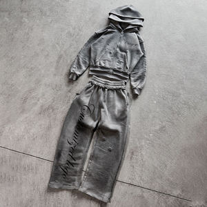 Custom Sportswear Zipper Tracksuit Hoodie White <b>String</b> Long Sleeves Men Tracksuit / Jogging Suit Set Unisex Multiple Colors - Product Image 6