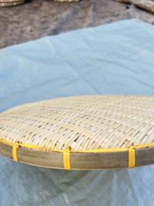 42-36-30cm Round Natural Bamboo Vietnam Handmade Set of 3 Lightweight Woven Bamboo Food Serving Trays Eco-Friendly Bamboo Crafts - Product Image 3