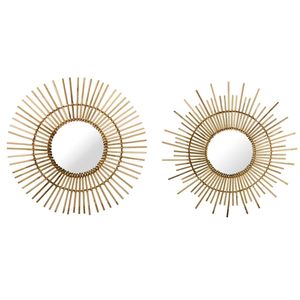 Sunburst Wall <b>Hanging</b> Home Décor <b>Mirror</b> Bamboo Rattan <b>Mirror</b> For Office Decor - Product Image 4