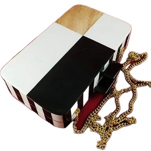 Resina personalizada con madera embrague monedero bolsos de mano diseñador señoras resina embrague con logotipo personalizado Boho bolsos de mano para usos nupciales - Product Image 1