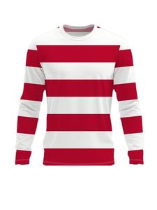 Solid Color <b>Long</b> <b>Sleeve</b> Round Neck <b>Striped</b> Hip Hop Style 100% Cotton <b>Men's</b> T-<b>Shirt</b> From Bangladesh - Product Image 5