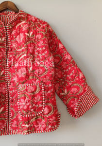Cotton Handmade Reversible <b>Light</b> <b>Weight</b> Quilted Short <b>Jacket</b>,WomenWear New Style - Product Image 2