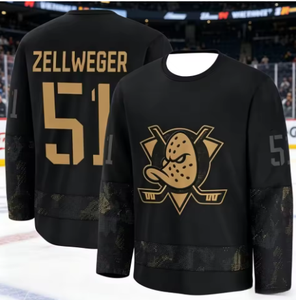 Maillot de hockey sur glace personnalisé pour homme adulte, manches longues, col en V, 100% polyester, respirant, séchage rapide, uniforme d'équipe - Product Image 5