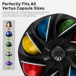 Organizador Giratorio Negro para 40 Cápsulas de Café Nespresso Vertuoline, Compatible con Máquinas Nespresso Vertuoline - Product Image 5