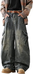 Jean classique à jambe large confortable en denim premium extensible en mélange de coton écologique pour un usage quotidien décontracté - Product Image 4