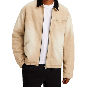 Wholesale URBANGAZER <b>Men's</b> <b>Denim</b> Varsity <b>Jackets</b> Front Stand Windproof Eco-Friendly Thick High Street Style Winter OEM Service - Product Image 2