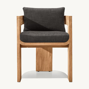 Chaise de salle à manger moderne en bois rembourrée avec siège en tissu et dossier confortable, design minimaliste pour l'ameublement de la maison - Product Image 1