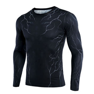 Maillot de bain à manches longues pour homme, protection UV, séchage rapide, surf, plage, vêtements de sport, compression - Product Image 1