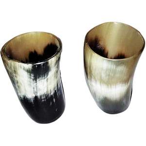 VIKING Polished Ox Horn Shot Glass Natural Finish Decorative Whisky Tot Cup Nautical Animal Craft Beer Wine Drinking Handcrafted - Product Image 2
