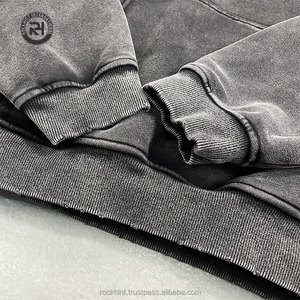 2025 personnalisé Vintage lavage à l'acide hiver à capuche 100% coton Streetwear pull surdimensionné unisexe haute qualité mode poche - Product Image 6