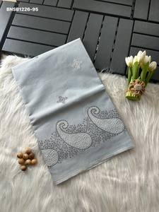 New Arrival Top Quality Doria with All-Over Butti & Paisley Border Embroidered Saree Collection Online Shopping India - Product Image 5