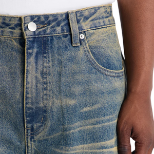 Jeans Anchos Vintage para Hombre, Lavados, Corte Regular, Estilo Casual, Desgastados, Estilo Urbano, 100% Algodón, Transpirables - Product Image 3