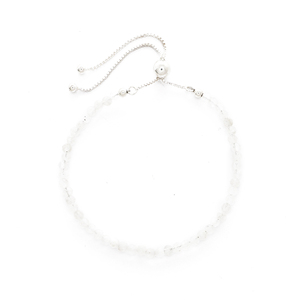 Premium 925 <b>Sterling</b> <b>Silver</b> Trendy Rainbow Moonstone Beads Bolo Bracelet with Soft Flex <b>Wire</b> Box Chain Gift Pack of 6 for Women - Product Image 1