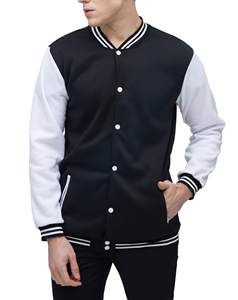 Vestes universitaires rétro unisexes en laine avec manches en cuir et patchs en chenille brodés avec logo personnalisé OEM pour hommes - Product Image 5