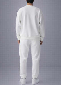 ชุดเซ็ตฤดูหนาวสีขาวสำหรับผู้ชาย คุณภาพสูง ผ้าฝ้าย 100% ระบายอากาศได้ดี สวมใส่สบาย ชุดสองชิ้น ผลิตในประเทศปากีสถาน - Product Image 2