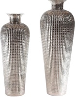 Ensemble de grands vases de sol en alliage d'aluminium peint à la poudre, faits à la main, écologiques, légers, dorés, style américain moderne, pour la décoration de la maison et du jardin