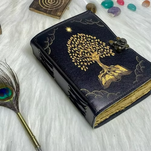 Classic Vintage Genuine <b>Leather</b> Journal Tree Life Sketchbook Travel <b>Diary</b> Handmade Animal Deckle Edge Paper Gift 7x5 - Product Image 4