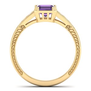 แหวนเงินแท้ 925 ประดับมอสซาไนต์ REYES Sparking ดีไซน์สวยหรู ประดับพลอยอเมทิสต์ สำหรับผู้หญิง - Product Image 4