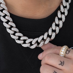 Hip Hop Jewelry 10K 14K Gold Miami Cuban Link <b>Chain</b> VVS Lab Grown Diamond IGI Certified 3 Row <b>Iced</b> <b>Out</b> Necklace Luxury Gift - Product Image 5