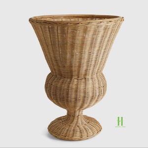 Cesta de Mimbre Natural Hecha a Mano, Florero Decorativo, Maceta, Decoración del Hogar, Centro de Mesa, Decoración Rústica Boho para Mesa - Product Image 6
