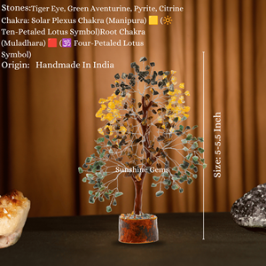 En gros Arbre de Vie en Cristal Magnétique à l'Argent, Œil de Tigre, Citrine, Pyrite, Jade Vert, Décoration d'Intérieur - Product Image 6
