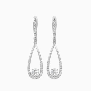 Boucles d'oreilles élégantes de luxe pour femmes en or massif 14 carats avec diamants de laboratoire certifiés IGI, cadeau de mariage ou d'anniversaire, bijoux fins en gros - Product Image 3