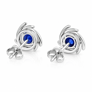 Pendientes de Zafiro con Engaste de Garra, Chapados en Oro, Estilo Vintage, Joyería para Mujer, Oro de 10K, 14K, 18K, Plata 925, 935 - Product Image 4