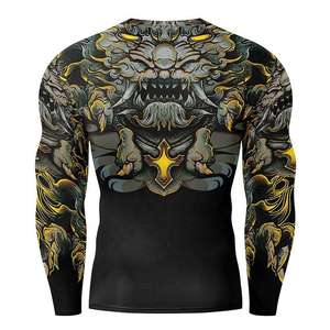 เสื้อรัดรูปป้องกันแสงแดดสำหรับผู้ชาย แขนยาว แบบซับลิเมชั่น น้ำหนักมาก  รับสั่งทำเสื้อรัดรูปสำหรับผู้ชาย - Product Image 6