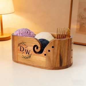 Large Capacity Wooden Yarn Bowl Premium Yarn Storage Solution For Crochet Knitting And Fiber Art Projects - Product Image 4