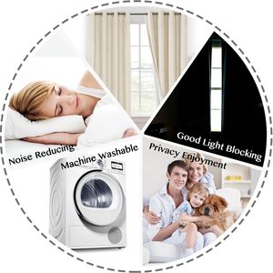 Tende oscuranti 100% in finto lino con occhielli, 42x84 pollici, tinta unita color sabbia sbiancata, 2 pannelli - Product Image 5