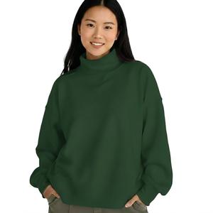 Women Winter Printed Mockneck Top Sweatshirt Polyester Cotton Fleece Front OEM ODM Available Best Selling High Quality Casual - Product Image 5