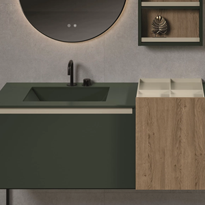 Meuble-lavabo mural de salle de bain de style européen moderne personnalisé JY Project, miroir, armoire en bois de luxe, MDF imperméable - Product Image 2