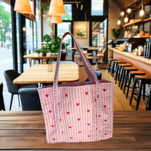 Traditional Eco-Friendly Women's Lady <b>Tote</b> <b>Bags</b> 100% Pure Cotton Solid Color Open Handmade Quilted 18" Lightweight - Product Image 1