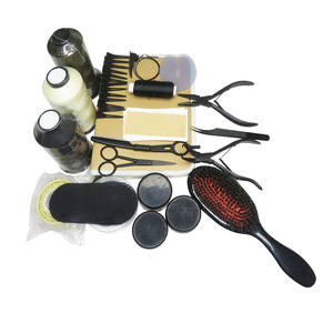 Kit professionnel d'extensions de cheveux avec pinces, ciseaux, pincettes et ruban adhésif pour l'installation et le retrait - Product Image 4