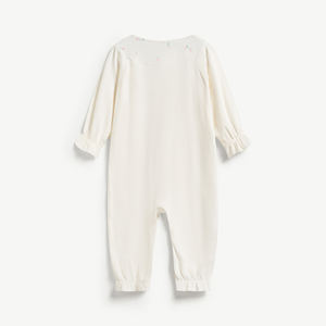 MAMACHERI Pelele de algodón jacquard ajustado de manga larga con broches para bebé recién nacida ODM Vietnam - Product Image 1