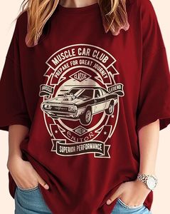 T-shirt pour femmes en coton 100 %, coupe ample, épaules tombantes, de haute qualité, poids lourd - Product Image 1
