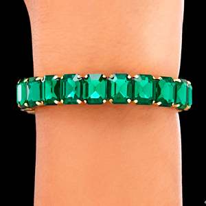 Pulsera de cristal Esmeralda PRAO brazalete elegante y antideslustre - Product Image 4