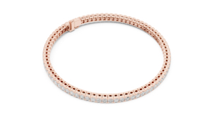 Women Jewelry Hip Hop Real Solid 14k <b>Rose</b> <b>Gold</b> Lab Grown Princess Cut Diamond Tennis Chain Bracelet - Product Image 5