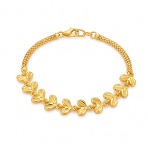 Divyoro - Pulsera de Cadena con Dije de Hoja de Aleación de Metal Precioso Chapada en Oro, Joyería Clásica para Mujer, Regalo de Boda, Uso Diario - Product Image 1