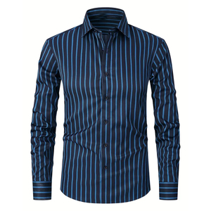 Custom <b>Men</b> Office <b>Dress</b> Shirt 100% Cotton Twill Long Sleeve Breathable Quick Dry OEM Factory Direct - Product Image 4