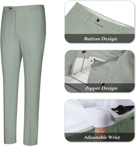 Costumes en lin pour hommes, coupe slim, revers pointus, simple boutonnage, grandes tailles, style chic décontracté, pour marié, mariage, smoking, blazer et pantalon - Product Image 4