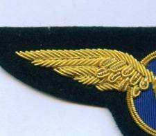 Badge d'aile de blazer en fil d'or 3D personnalisé, meilleur prix, motif brodé pour sacs à coudre, uniformes, tissu à fonction magnétique - Product Image 3