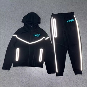 Conjunto Deportivo Informal para Hombre de Alta Calidad, con Logotipo Personalizado, Reflectante, de Algodón, Resistente al Viento, Transpirable, con Capucha y Cremallera - Product Image 3