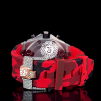 Montre TASNIM JEWELLERY de qualité supérieure avec diamants blancs glacés, boîtier en acier inoxydable, mouvement mécanique ETA 41MM, résistance à l'eau 3BAR